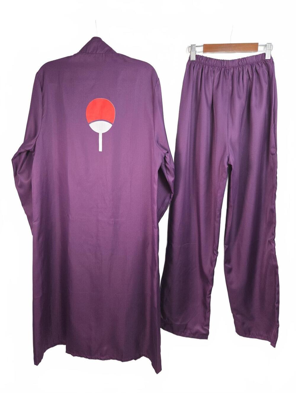 Naruto Madara Uchiha Cosplay Costume Set Purple Robe and Pants